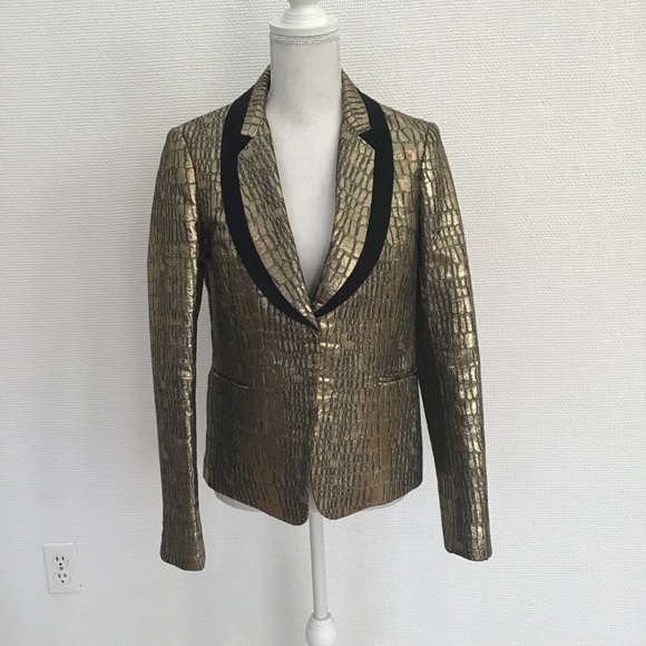 Diane Von Furstenberg gold jacquard Ofelia jacket - Picture 4 of 13